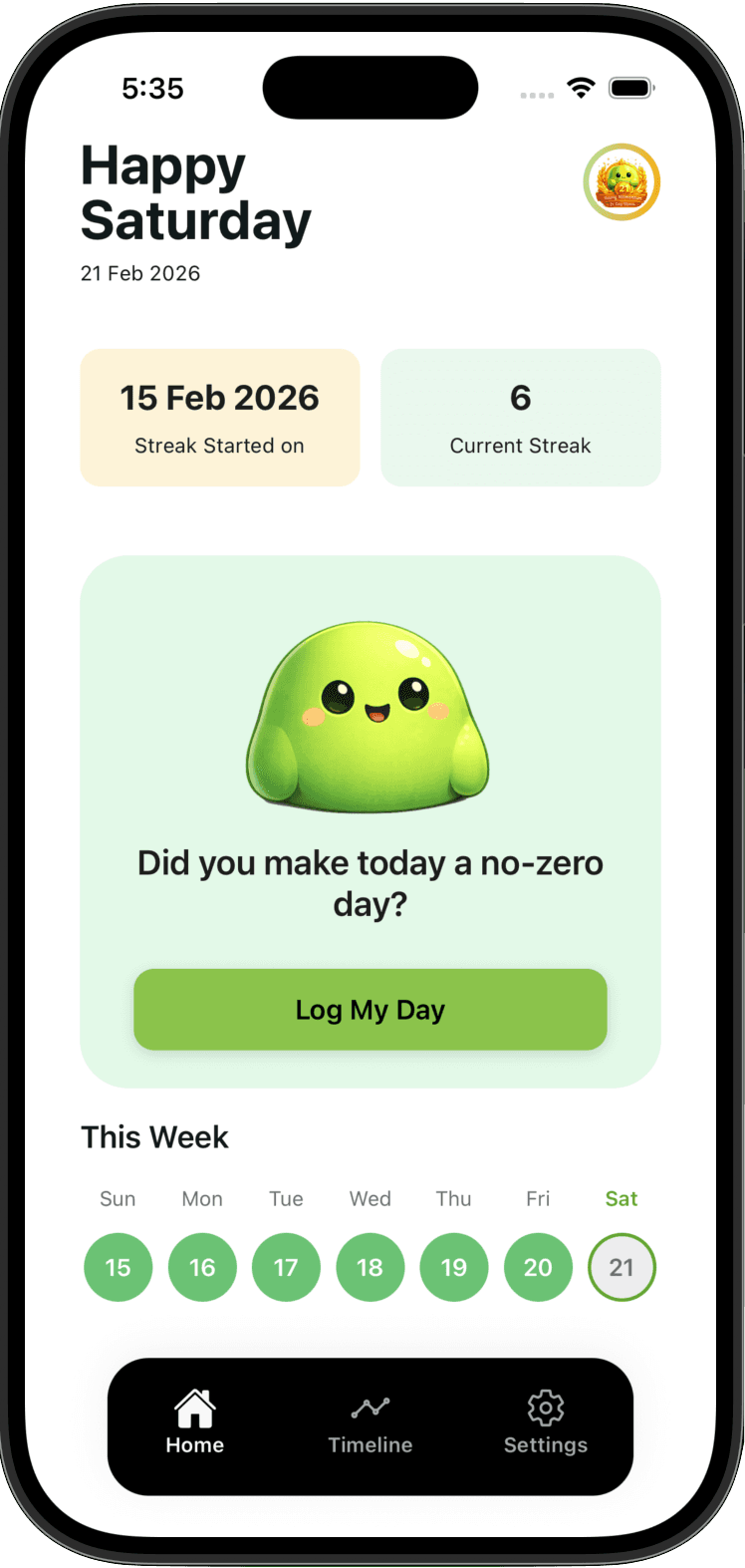 Hulo no-zero app home screen